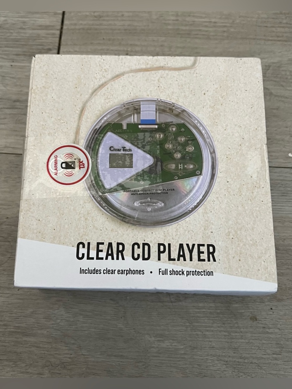 Clear Transparent CD Player Portable Disc Player with clear earphones New